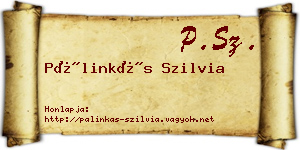 Pálinkás Szilvia névjegykártya